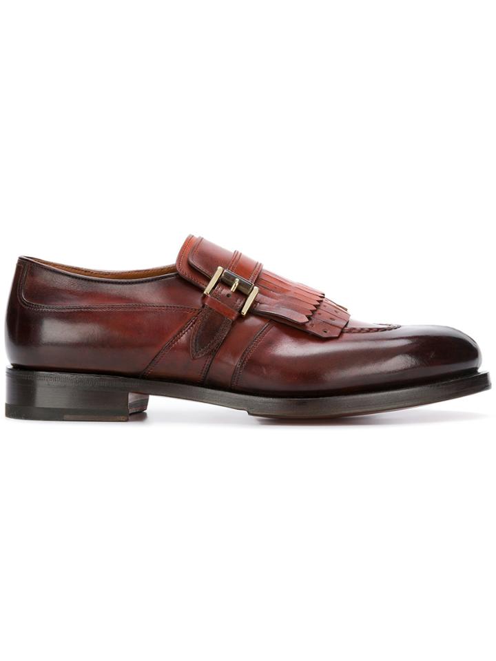 Santoni Fringed Monk Shoes - Yellow & Orange
