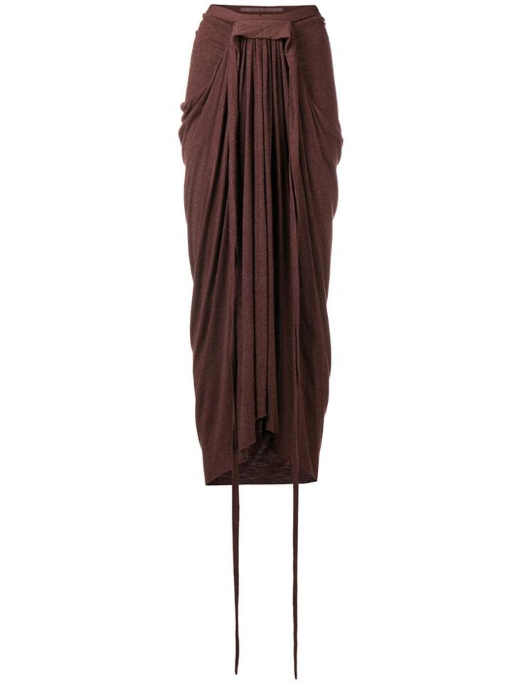 Rick Owens Lilies Ruched Detail Skirt - Red