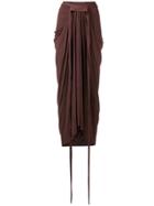 Rick Owens Lilies Ruched Detail Skirt - Red