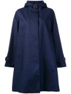 Mackintosh Hooded Single-breasted Coat - Blue