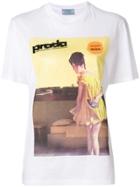 Prada Beaded Poster Girl Print T-shirt - White