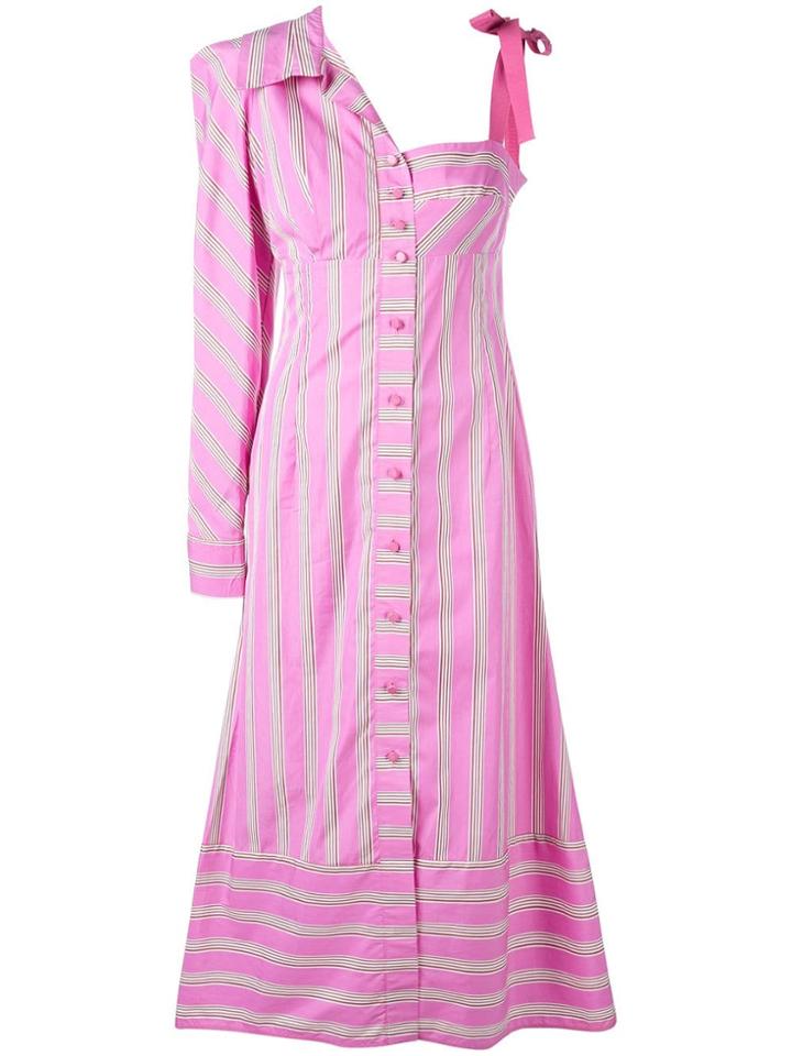 Silvia Tcherassi Striped Asymmetric Shirt Dress - Purple