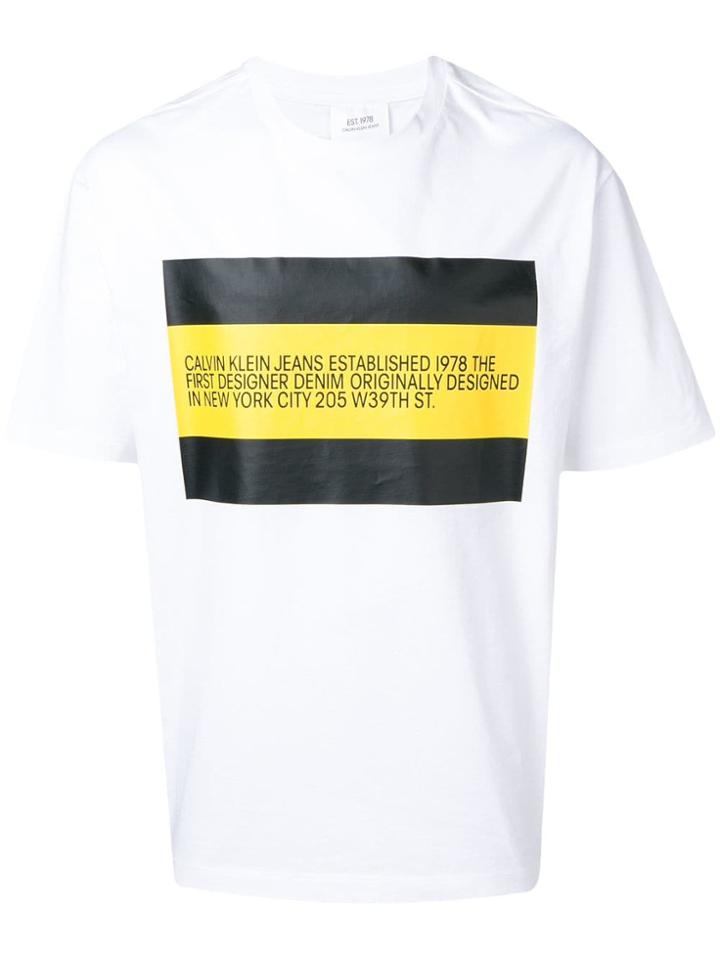 Calvin Klein Jeans Est. 1978 Text Print T-shirt - White