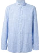 Borrelli Checked Shirt, Men's, Size: 41, Blue, Cotton
