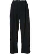 Adam Lippes - Side Stripe Cropped Trousers - Women - Viscose - 2, Black, Viscose