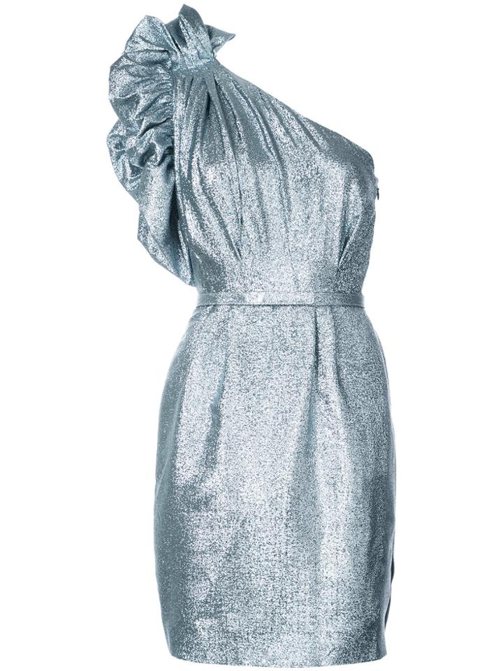 Stella Mccartney One-shoulder Belted Dress - Metallic