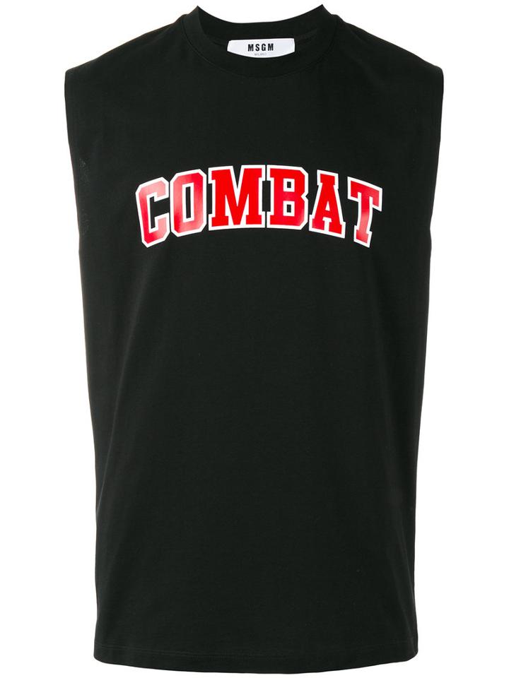 Msgm Combat Tank, Men's, Size: Large, Black, Cotton