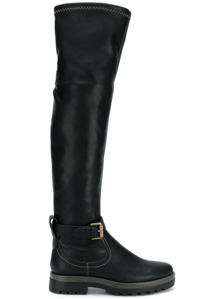 See By Chloé Over-the-knee Flat Boots - Black