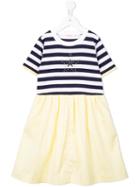Familiar - Striped Flared Dress - Kids - Cotton - 10 Yrs, Yellow/orange
