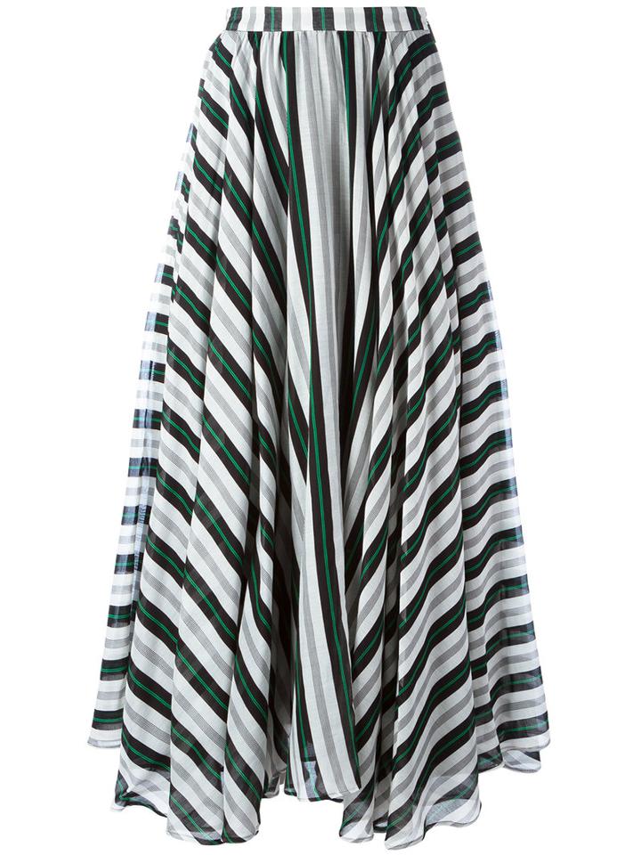 Msgm - Striped A-line Maxi Skirt - Women - Cotton/silk - 42, Women's, Cotton/silk