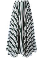Msgm - Striped A-line Maxi Skirt - Women - Cotton/silk - 42, Women's, Cotton/silk