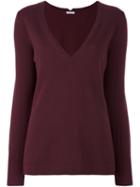 Malo V-neck Jumper, Women's, Size: 42, Red, Cashmere