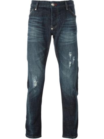 Philipp Plein Illegal Fight Club Jeans, Men's, Size: 32, Blue, Cotton/spandex/elastane