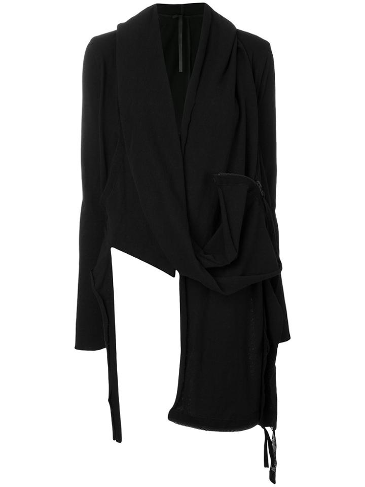 Barbara I Gongini Asymmetric Zip Jacket - Black