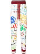 Dolce & Gabbana Dubai Graffiti Print Track Pants - White
