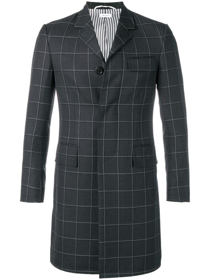 Thom Browne Windowpane Shadow Check Chesterfield - Grey