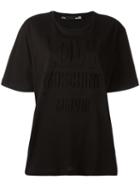 Love Moschino Logo Print T-shirt, Women's, Size: 46, Black, Cotton