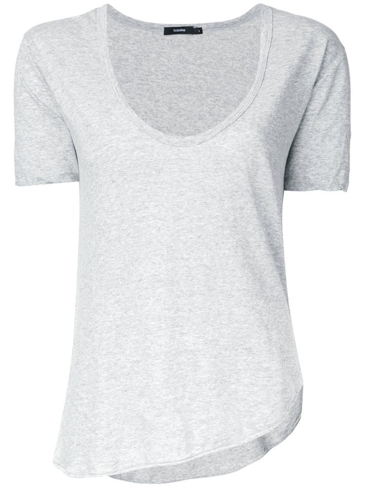 Bassike Scoop Neck T-shirt, Women's, Size: 8, Grey, Cotton