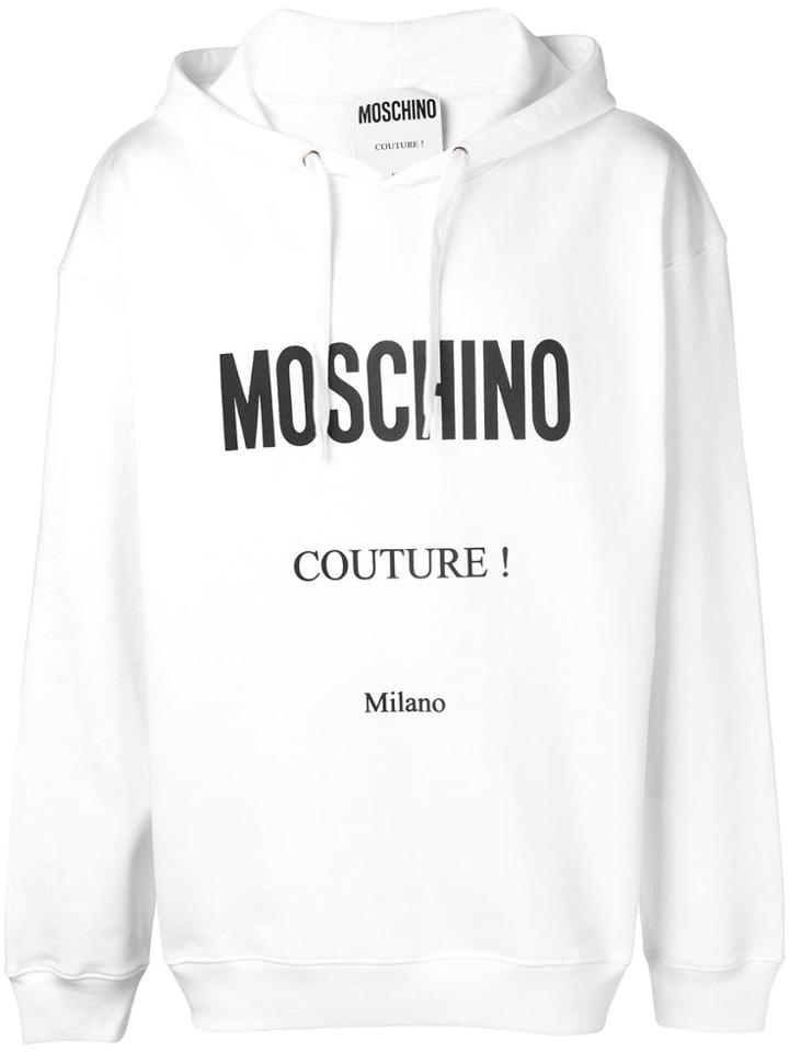 Moschino Logo Hooded Sweatshirt - White