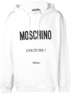 Moschino Logo Hooded Sweatshirt - White