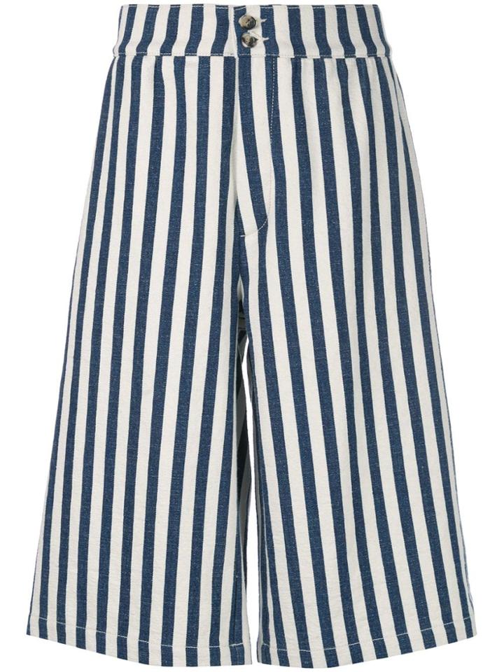 Loewe Striped Wide-leg Shorts - 2396 Ecru