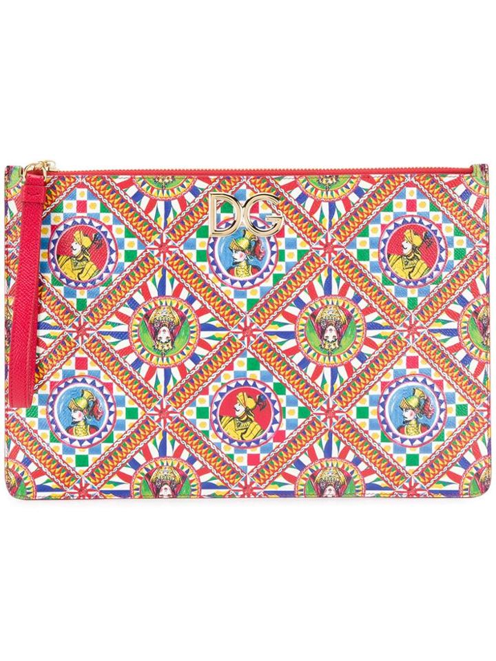 Dolce & Gabbana Carretto And Queen Pouch - Red