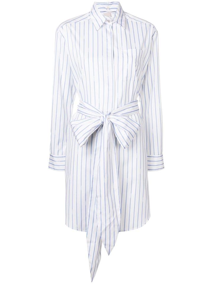 Pinko Bow Striped Tunic Shirt - White