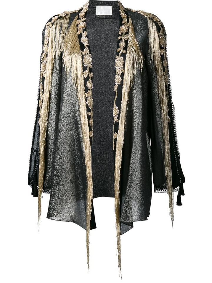 Alberta Ferretti Bead Embellished Open Jacket