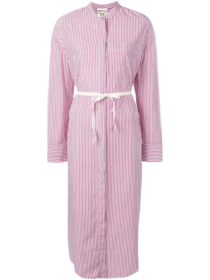Semicouture Striped Shirt Dress - Red