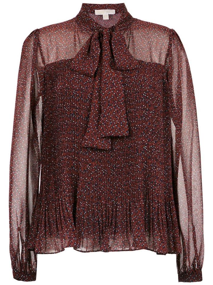 Michael Michael Kors Vine-print Chiffon Blouse - Red