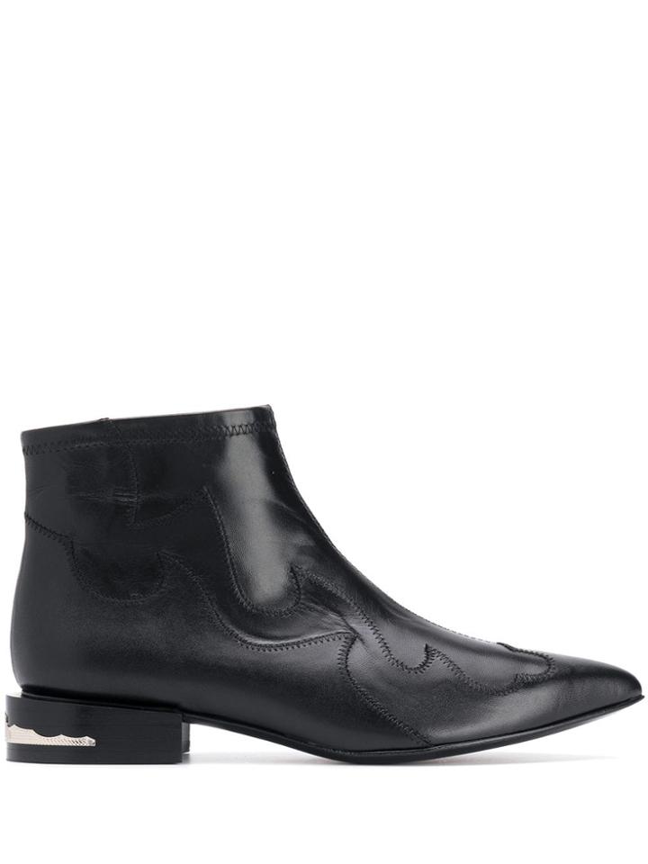 Toga Pulla Pointed Toe Western Boots - Black