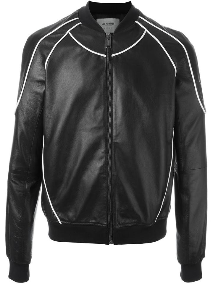 Les Hommes Urban Piped Detail Bomber Jacket