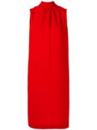 Joseph High Neck Shift Dress - Red
