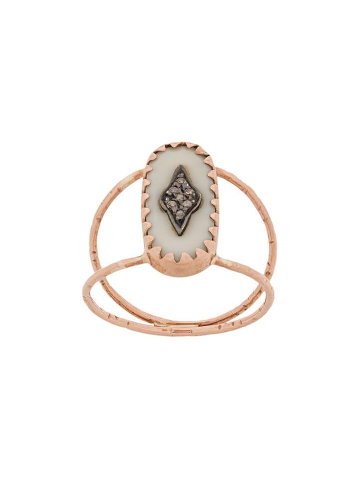 Pascale Monvoisin 9kt Rose Gold Mahe White Ring