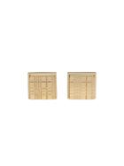 Burberry Check-engraved Cufflinks - Gold