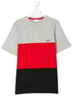 Boss Kids Colourblock T-shirt - Grey
