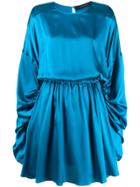 Federica Tosi Fitted Lace Up Sleeve Dress - Blue