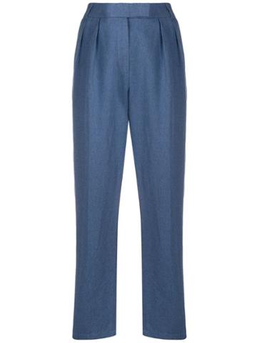 Frenken Tapered Leg Trousers - Blue