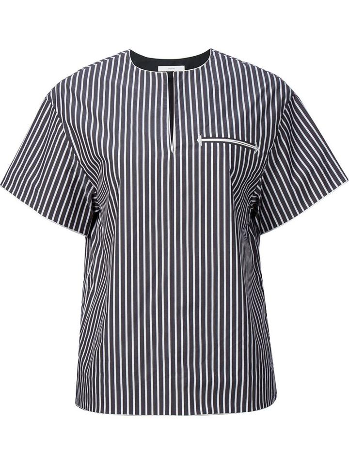 Astraet Front Pocket Striped Top, Women's, Black, Cotton/nylon/polyurethane