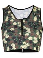 Adam Selman Sport Camouflage-print Cropped Top - Green