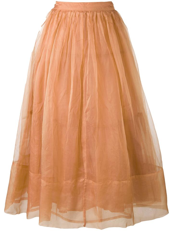 Mes Demoiselles - Sheer Layered Skirt - Women - Silk/cotton/nylon - 36, Nude/neutrals, Silk/cotton/nylon