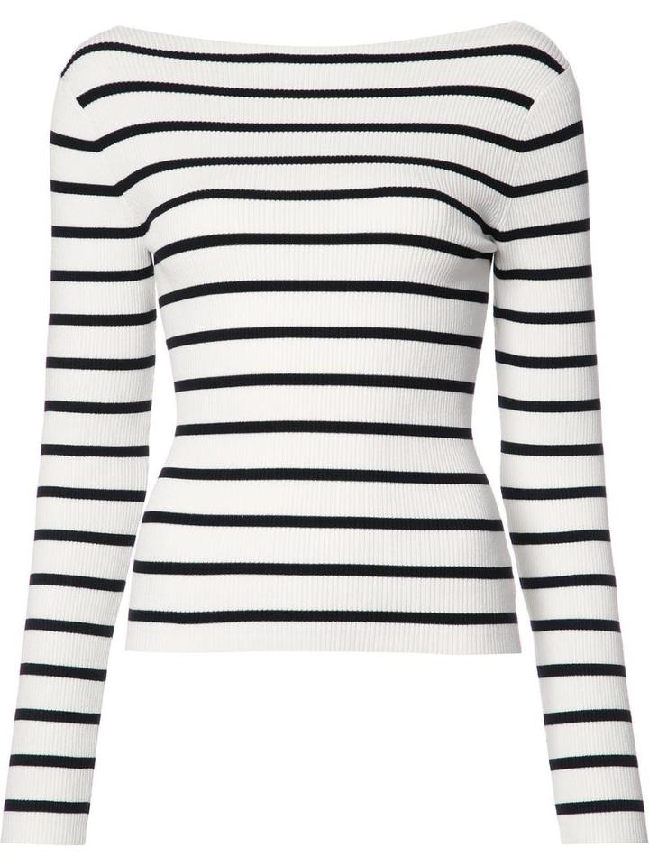Theory Striped Jumper, Women's, Size: Xs, White, Viscose/spandex/elastane/polyester