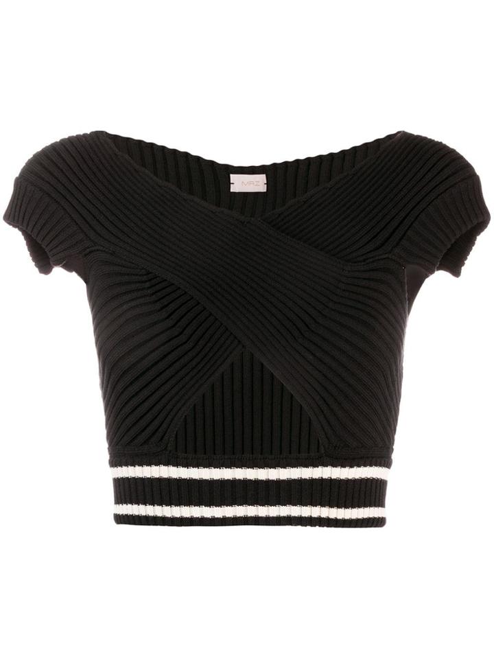 Mrz Cropped Knitted Top - Black
