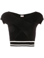Mrz Cropped Knitted Top - Black