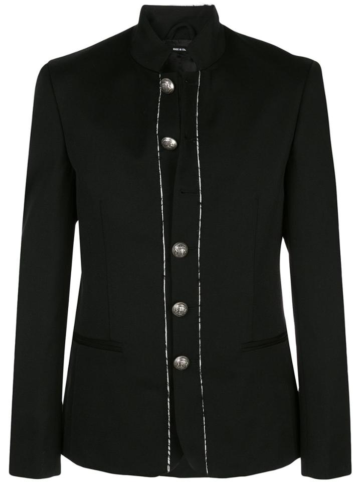 Isabel Benenato Tailored Military Jacket - Black
