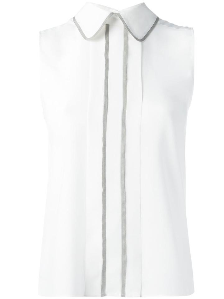 Emporio Armani Back Button Shirt, Women's, Size: 38, White, Silk/viscose