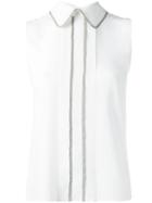 Emporio Armani Back Button Shirt, Women's, Size: 38, White, Silk/viscose