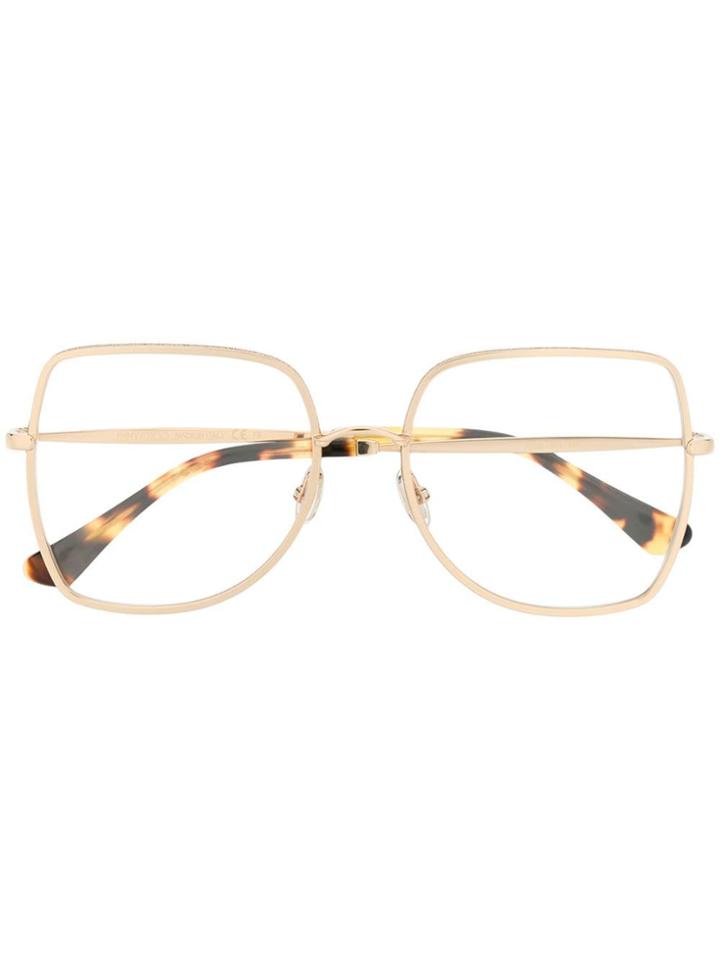 Jimmy Choo Eyewear Square Frame Glasses - Gold