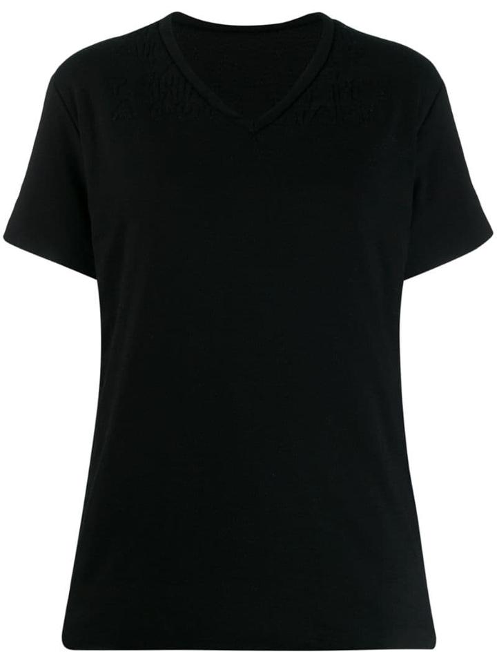 Mm6 Maison Margiela Padded Stitched Logo T-shirt - Black