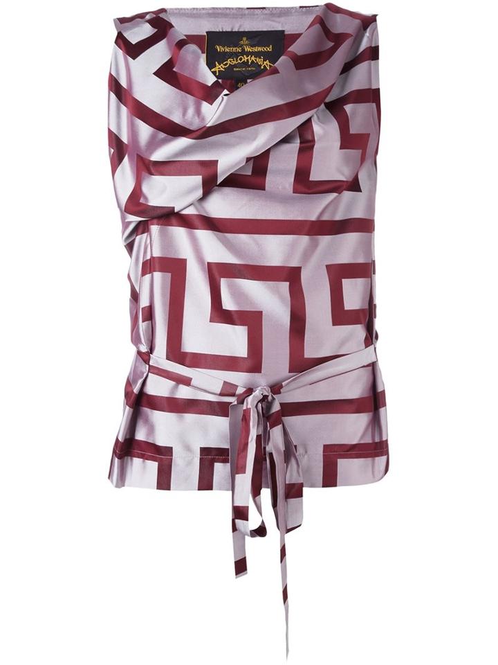 Vivienne Westwood Anglomania Geometric Print Flared Dress, Women's, Size: 42, Red, Polyester
